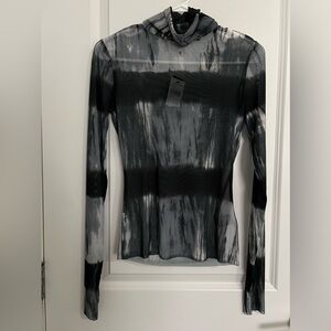 *NWT* AFRM BLACK/GREY SHEER TURTLENECK- SMALL